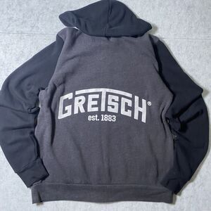 Gretsch Full Zip Fleece Hoodie Unisex Medium Black Gray Bella Canvas Cotton